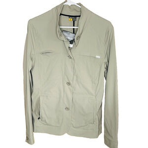 Eddie Bauer Women's Jacket Size 12T Tall Khaki Nylon Stretch Travel Hike NWT